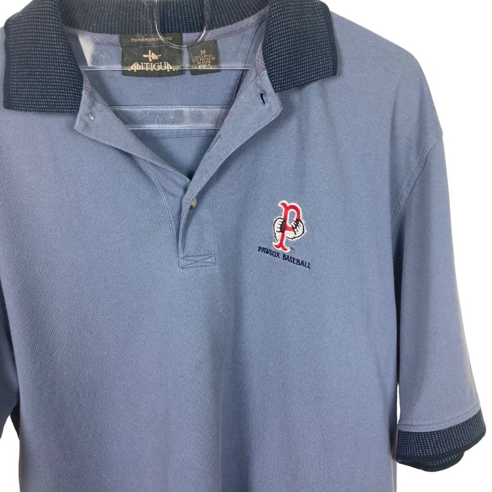 Antigua Light Blue Polo with Navy Trim and Red Embroidered Logo